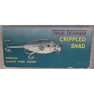 Vintage True Temper Crippled Shad Lure Box Only #202 Perch Pattern Teal Red